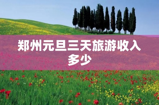 郑州元旦三天旅游收入多少