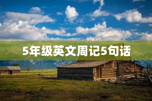5年级英文周记5句话