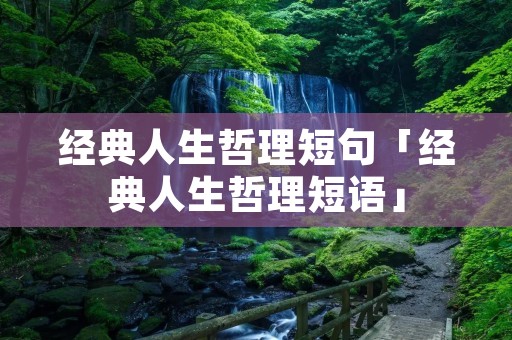 经典人生哲理短句「经典人生哲理短语」