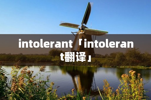 intolerant「intolerant翻译」