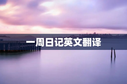 一周日记英文翻译