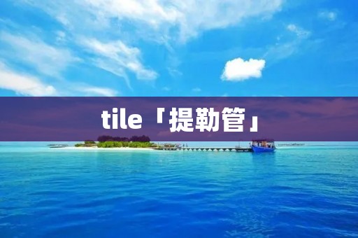 tile「提勒管」