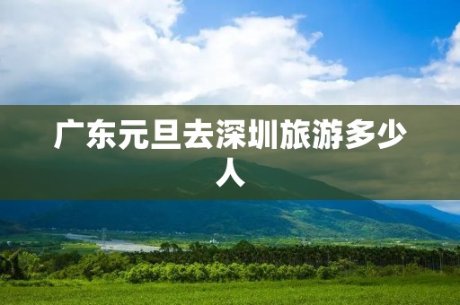 广东元旦去深圳旅游多少人