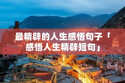 最精辟的人生感悟句子「感悟人生精辟短句」