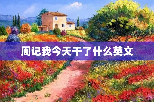 周记我今天干了什么英文