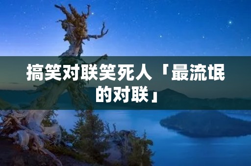 搞笑对联笑死人「最流氓的对联」
