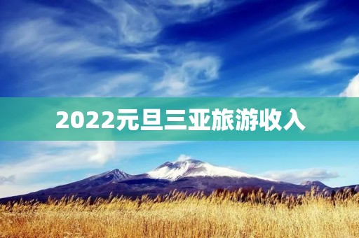 2022元旦三亚旅游收入