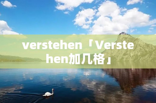 verstehen「Verstehen加几格」
