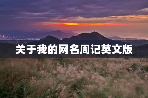 关于我的网名周记英文版