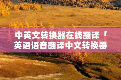 中英文转换器在线翻译「英语语音翻译中文转换器」
