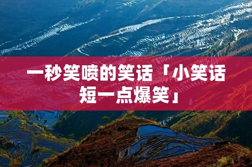 一秒笑喷的笑话「小笑话 短一点爆笑」
