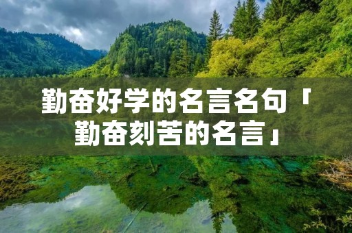 勤奋好学的名言名句「勤奋刻苦的名言」