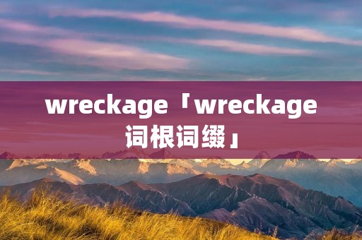 wreckage「wreckage词根词缀」