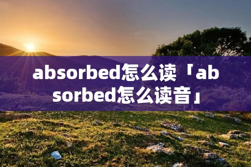 absorbed怎么读「absorbed怎么读音」