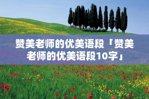 赞美老师的优美语段「赞美老师的优美语段10字」