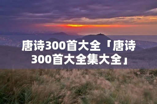 唐诗300首大全「唐诗300首大全集大全」 唐诗300首大全「唐诗300首大全集大全」