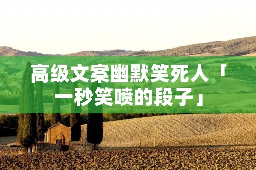 高级文案幽默笑死人「一秒笑喷的段子」 高级文案幽默笑死人「一秒笑喷的段子」