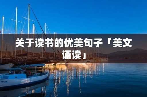 关于读书的优美句子「美文诵读」