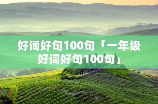 好词好句100句「一年级好词好句100句」
