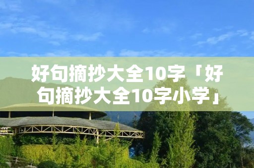 好句摘抄大全10字「好句摘抄大全10字小学」