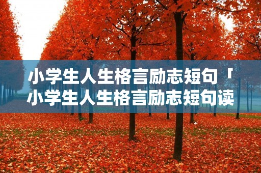 小学生人生格言励志短句「小学生人生格言励志短句读书」