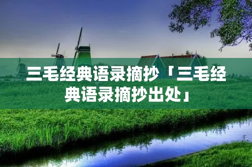 三毛经典语录摘抄「三毛经典语录摘抄出处」 三毛经典语录摘抄「三毛经典语录摘抄出处」
