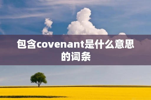 包含covenant是什么意思的词条