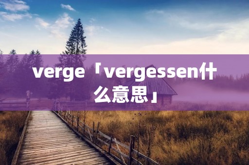 verge「vergessen什么意思」 verge「vergessen什么意思」