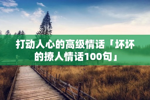 打动人心的高级情话「坏坏的撩人情话100句」
