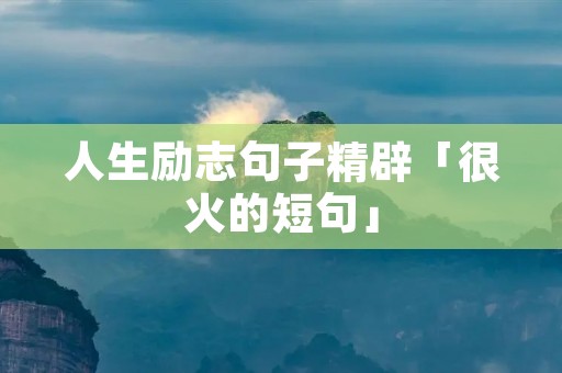 人生励志句子精辟「很火的短句」