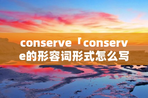 conserve「conserve的形容词形式怎么写」