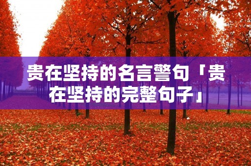 贵在坚持的名言警句「贵在坚持的完整句子」
