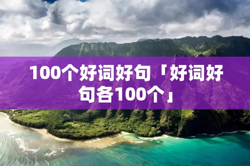 100个好词好句「好词好句各100个」