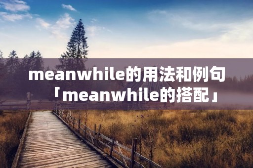 meanwhile的用法和例句「meanwhile的搭配」