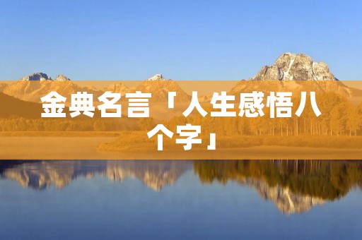 金典名言「人生感悟八个字」