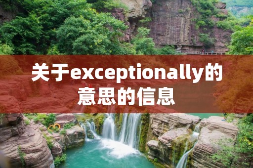 关于exceptionally的意思的信息