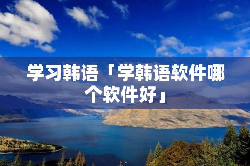 学习韩语「学韩语软件哪个软件好」