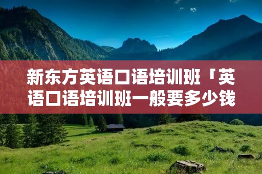 新东方英语口语培训班「英语口语培训班一般要多少钱」