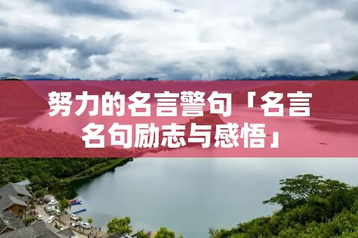 努力的名言警句「名言名句励志与感悟」