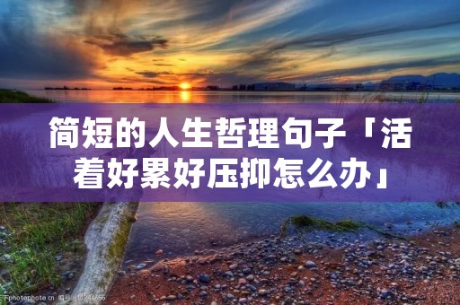 简短的人生哲理句子「活着好累好压抑怎么办」