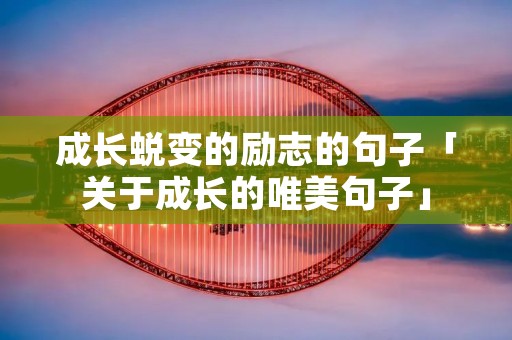 成长蜕变的励志的句子「关于成长的唯美句子」