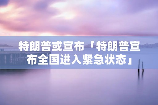 特朗普或宣布「特朗普宣布全国进入紧急状态」