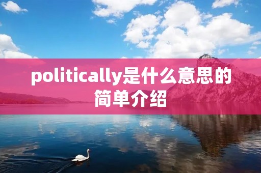 politically是什么意思的简单介绍 politically是什么意思的简单介绍