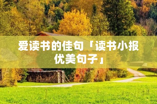 爱读书的佳句「读书小报优美句子」