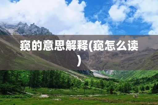 窥的意思解释(窥怎么读)