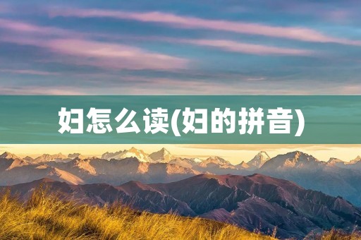 妇怎么读(妇的拼音)