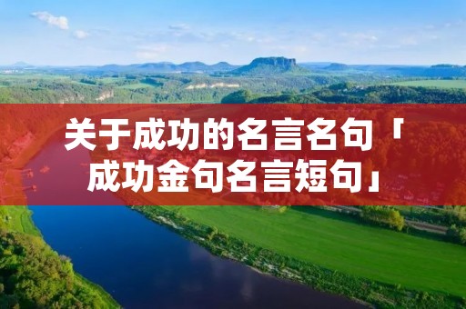 关于成功的名言名句「成功金句名言短句」