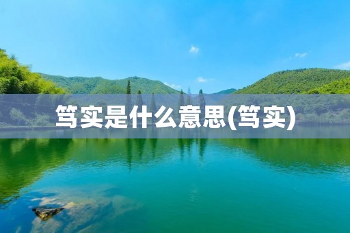 笃实是什么意思(笃实)