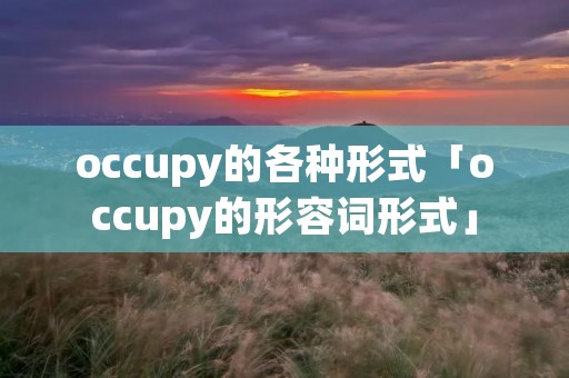 occupy的各种形式「occupy的形容词形式」