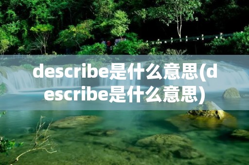 describe是什么意思(describe是什么意思)